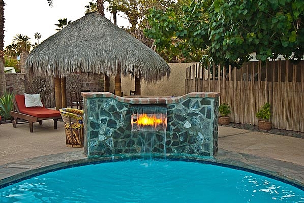 Waterfall and Firepit